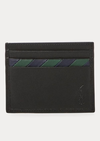 Men's Polo Ralph Lauren Striped Leather Card Holder | 698152ETO